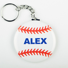 Baseball Personalized Button Keychain