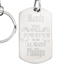 Forever Personalized Dog Tag Keychain
