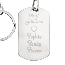 Best Grandma Personalized Dog Tag Keychain
