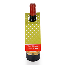 Lime Polka Dots Personalized Wine Tag, set of 6