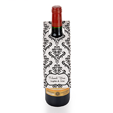 Black Damask Personalized Wine Tag, set of 6