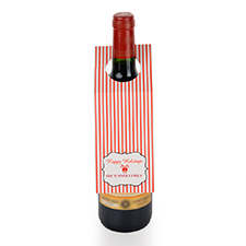 Holiday Stripe Personalized Wine Tag, set of 6