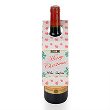 Swirl Merry Christmas Personalized Wine Tag, set of 6