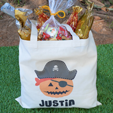 Pirate Jack O’ Lantern Personalized Halloween Trick or Treat Bag