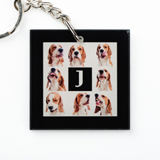 Black Collage Personalized Acrylic Square Keychain