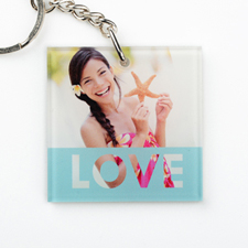 Love Personalized Acrylic Square Keychain