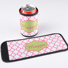 Pink Clover Personalized Can And Bottle Wrap