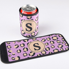 Purple Leopard Personalized Can And Bottle Wrap