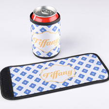 Blue Pattern Personalized Can And Bottle Wrap
