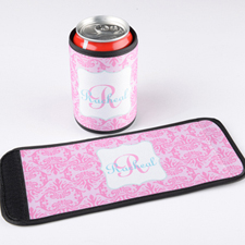Pink Vintage Personalized Can And Bottle Wrap