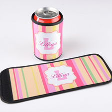 Rainbow Stripe Personalized Can And Bottle Wrap