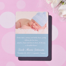 Baby Blue Birth Announcement Photo Magnet