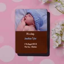 Personalized Baby Boy Coco Birth Announcement Photo Magnet