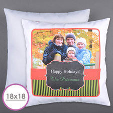 Classic Holiday Personalized Photo Large Cushion 18