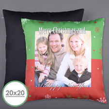 Merry Christmas Personalized Photo Large Pillow Cushion Cover 20