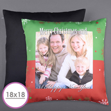 Merry Christmas Personalized Photo Large Cushion 18