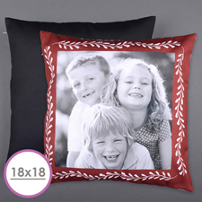 Red Frame Personalized Photo Large Cushion 18