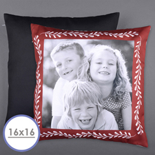 Red Frame Personalized Photo Pillow Cushion Cover 16