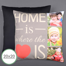 Home Is Love Personalized Photo Large Pillow Cushion Cover 20