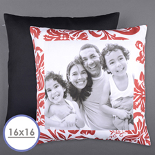 Red Floral Personalized Photo Pillow Cushion Cover 16