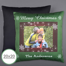 Christmas Snowflake Personalized Photo Large Pillow Cushion Cover 20