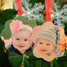 Personalized Wooden Photo Snowflake Ornament