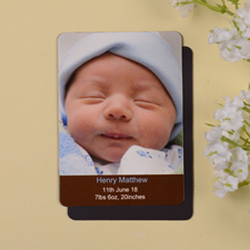 Personalized Meet Mr Coco Birth Announcement Photo Magnet