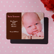 Personalized First Girl Coco Birth Announcement Photo Magnet