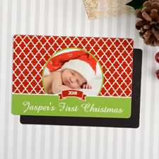 Personalized First Christmas Photo Magnet 4x6 Large