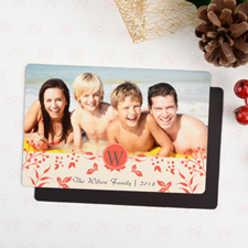 Initial Personalized Christmas Photo Magnet 4x6 Large