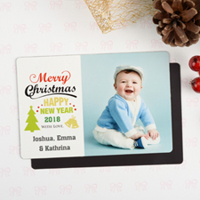 Personalized Christmas Photo Magnet 4x6 Large