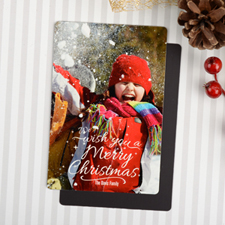 Wishes Personalized Photo Christmas Magnet 4x6 Large