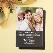 Blessing Personalized Christmas Photo Magnet 4x6 Large