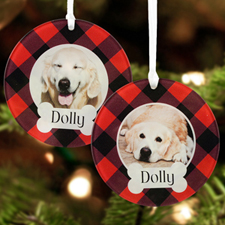 Puppy Dog Personalized Photo Acrylic Round Ornament
