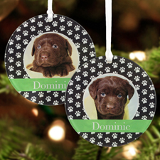 Dog Pet Personalized Photo Acrylic Round Ornament