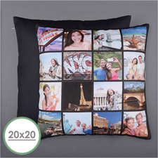 Instagram Black Personalized 16 Collage Photo Pillow 20X20  Cushion (No Insert) 