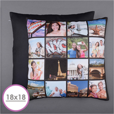 Instagram Black Personalized 16 Collage Photo Pillow 18X18  Cushion (No Insert) 