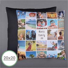 Instagram White Personalized 24 Collage Photo Pillow 20X20  Cushion (No Insert) 