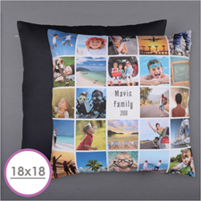 Instagram White Personalized 24 Collage Photo Pillow 18X18  Cushion (No Insert) 