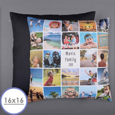 Instagram White Personalized 24 Collage Photo Pillow 16