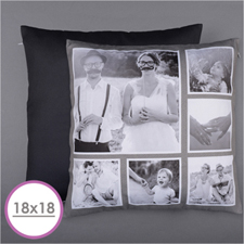 Rustic Instagram Personalized Six Collage Photo Pillow 18X18  Cushion (No Insert) 