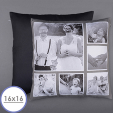 Rustic Instagram Personalized Six Collage Photo Pillow 16
