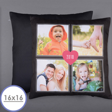 Four Collage And Heart Personalized Photo Pillow 16