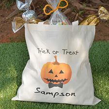 Trick or Treat Personalized Name Halloween Tote for Boys