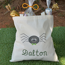Spider Personalized Name Halloween Tote for Boy