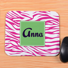 Pink Zebra Personalized Mousepad
