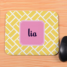 Yellow Grid Personalized Mousepad