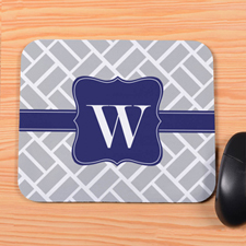 Grey Grid Personalized Mousepad