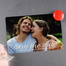 Script Personalized Photo Save The Date Magnet 4x6 Large