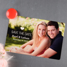 Heart Personalized Save The Date Photo Magnet 4x6 Large
